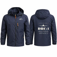 Thumbnail for de Havilland Canada DHC-1 Chipmunk Stylish Jackets - Hooded Windbreaker - Heritage - Navy Blue