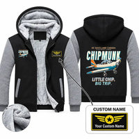 Thumbnail for de Havilland Canada DHC-1 Chipmunk Zipped Sweatshirts - Cartoon + Name - Black & Gray