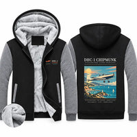 Thumbnail for de Havilland Canada DHC-1 Chipmunk Zipped Sweatshirts - Poster - Black & Gray