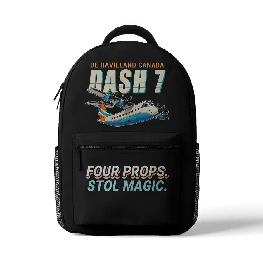 de Havilland Canada DHC-7-102 Dash 7 - 3D Backpack - Cartoon - Black