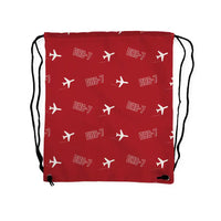 Thumbnail for de Havilland Canada DHC-7-102 Dash 7 - Drawstring Bag - 3D Pattern - Red