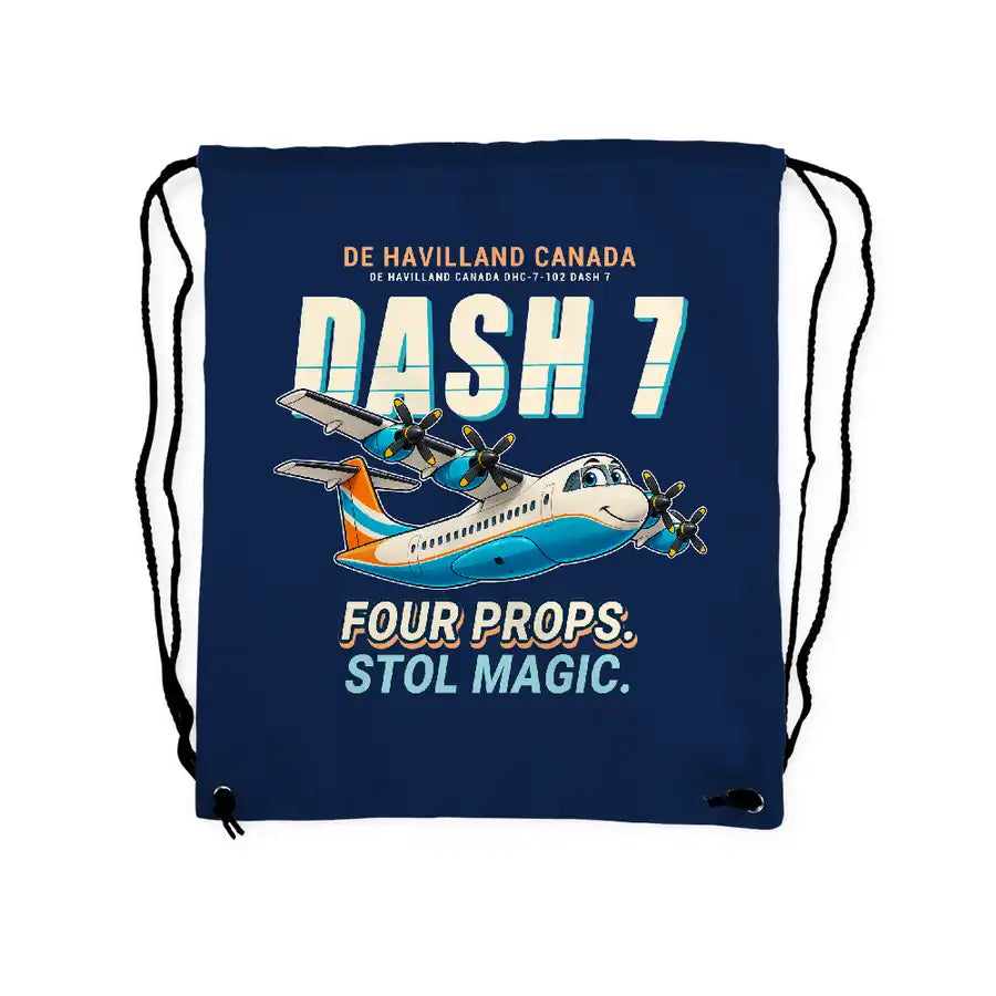 de Havilland Canada DHC-7-102 Dash 7 - Drawstring Bag - Cartoon - Dark Blue