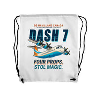 Thumbnail for de Havilland Canada DHC-7-102 Dash 7 - Drawstring Bag - Cartoon - White