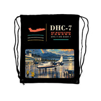 Thumbnail for de Havilland Canada DHC-7-102 Dash 7 - Drawstring Bag - Classic - Black