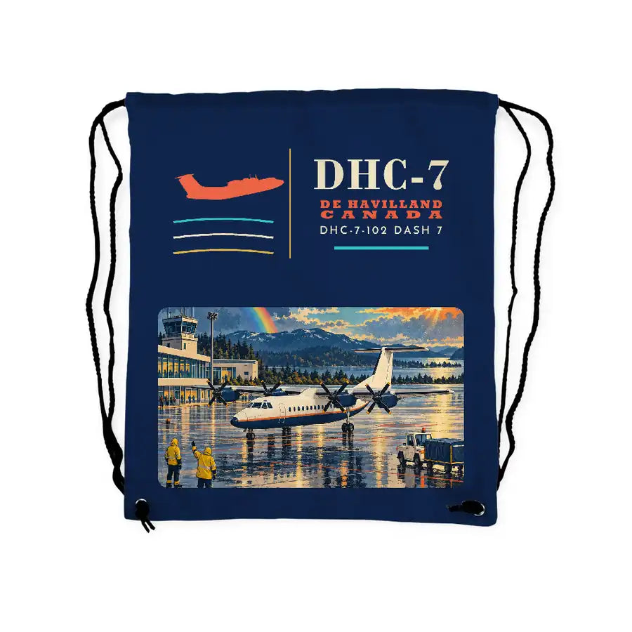 de Havilland Canada DHC-7-102 Dash 7 - Drawstring Bag - Classic - Dark Blue
