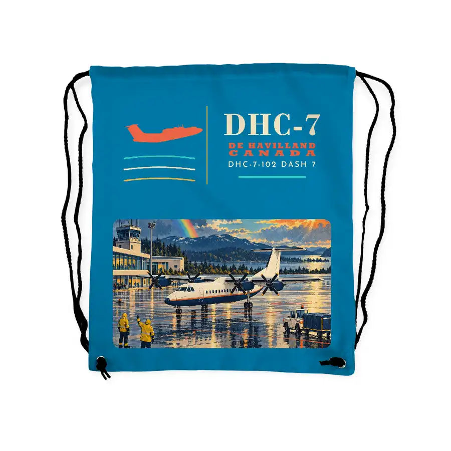 de Havilland Canada DHC-7-102 Dash 7 - Drawstring Bag - Classic - Light Blue