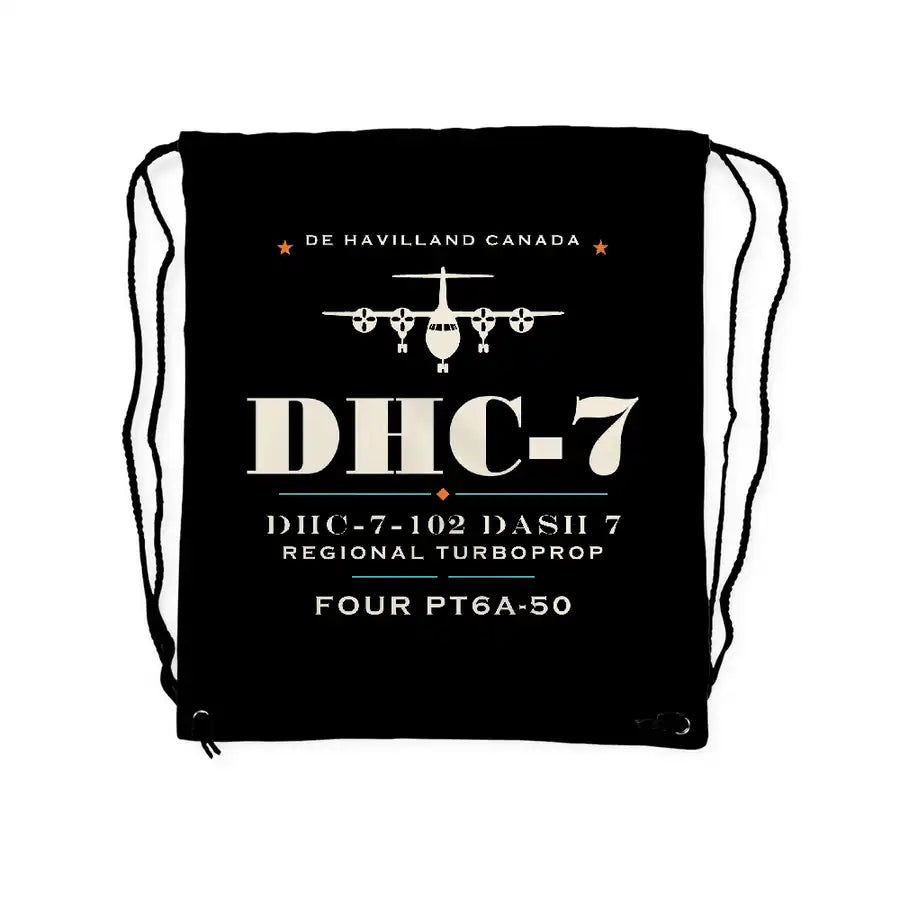 de Havilland Canada DHC-7-102 Dash 7 - Drawstring Bag - Heritage - Black