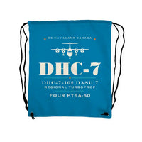 Thumbnail for de Havilland Canada DHC-7-102 Dash 7 - Drawstring Bag - Heritage - Light Blue