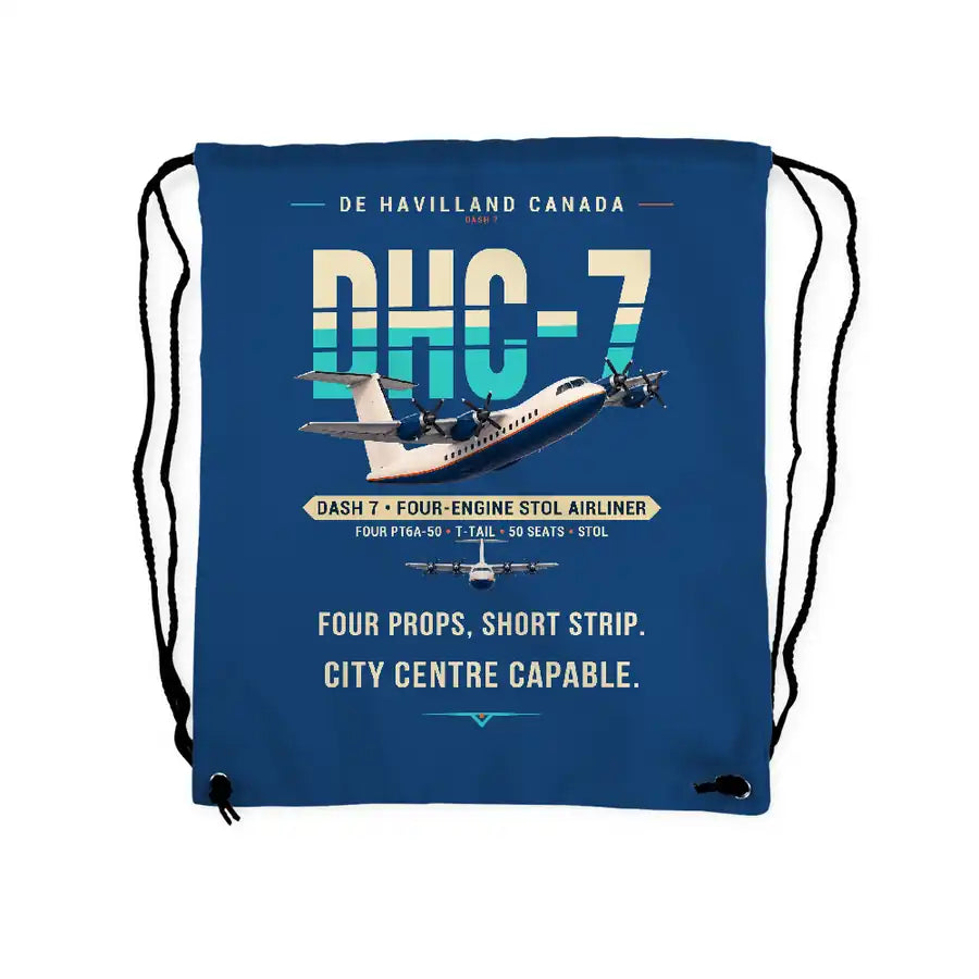 de Havilland Canada DHC-7-102 Dash 7 - Drawstring Bag - Original - Blue