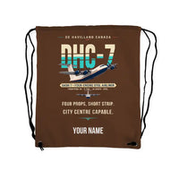 Thumbnail for de Havilland Canada DHC-7-102 Dash 7 - Drawstring Bag - Original + Name - Brown