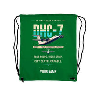Thumbnail for de Havilland Canada DHC-7-102 Dash 7 - Drawstring Bag - Original + Name - Green