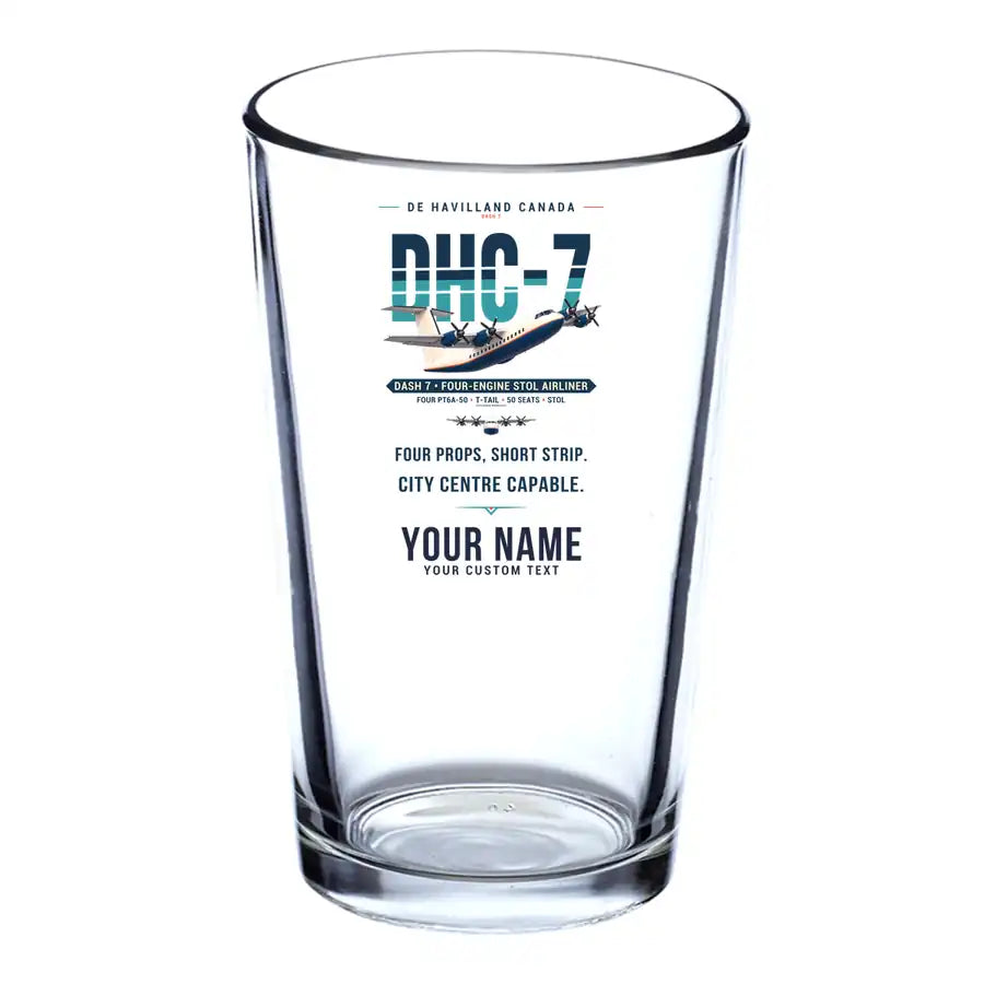 de Havilland Canada DHC-7-102 Dash 7 - Original + Name - Beer & Water Glass