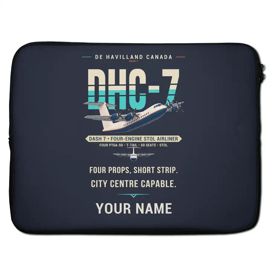 de Havilland Canada DHC-7-102 Dash 7 - Original + Name - Laptop Sleeve