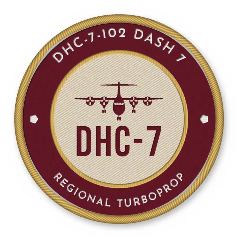 de Havilland Canada DHC-7-102 Dash 7 Patches - Circle - Burgundy Cream