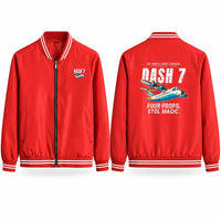 Thumbnail for de Havilland Canada DHC-7-102 Dash 7 Stylish Jackets - Baseball Collar - Cartoon - Red