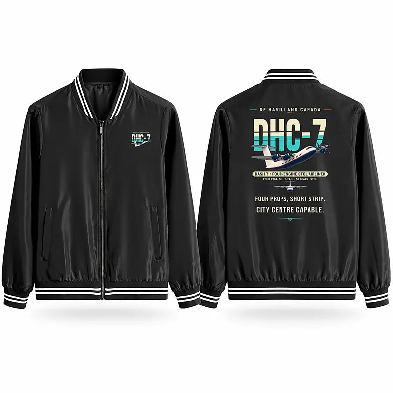 de Havilland Canada DHC-7-102 Dash 7 Stylish Jackets - Baseball Collar - Original - Black
