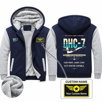 Thumbnail for de Havilland Canada DHC-7-102 Dash 7 Zipped Sweatshirts - Original + Name - Navy & Gray