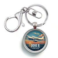 Thumbnail for de Havilland DH.104 Dove 8 - 3D + Name - Circle Key Chain - Full Print