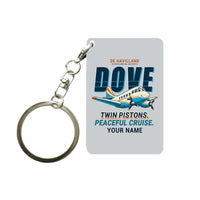 Thumbnail for de Havilland DH.104 Dove 8 - Cartoon + Name - Key Chain - Light Gray