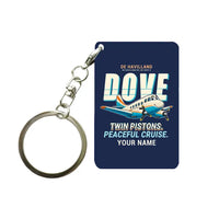 Thumbnail for de Havilland DH.104 Dove 8 - Cartoon + Name - Key Chain - Navy Blue