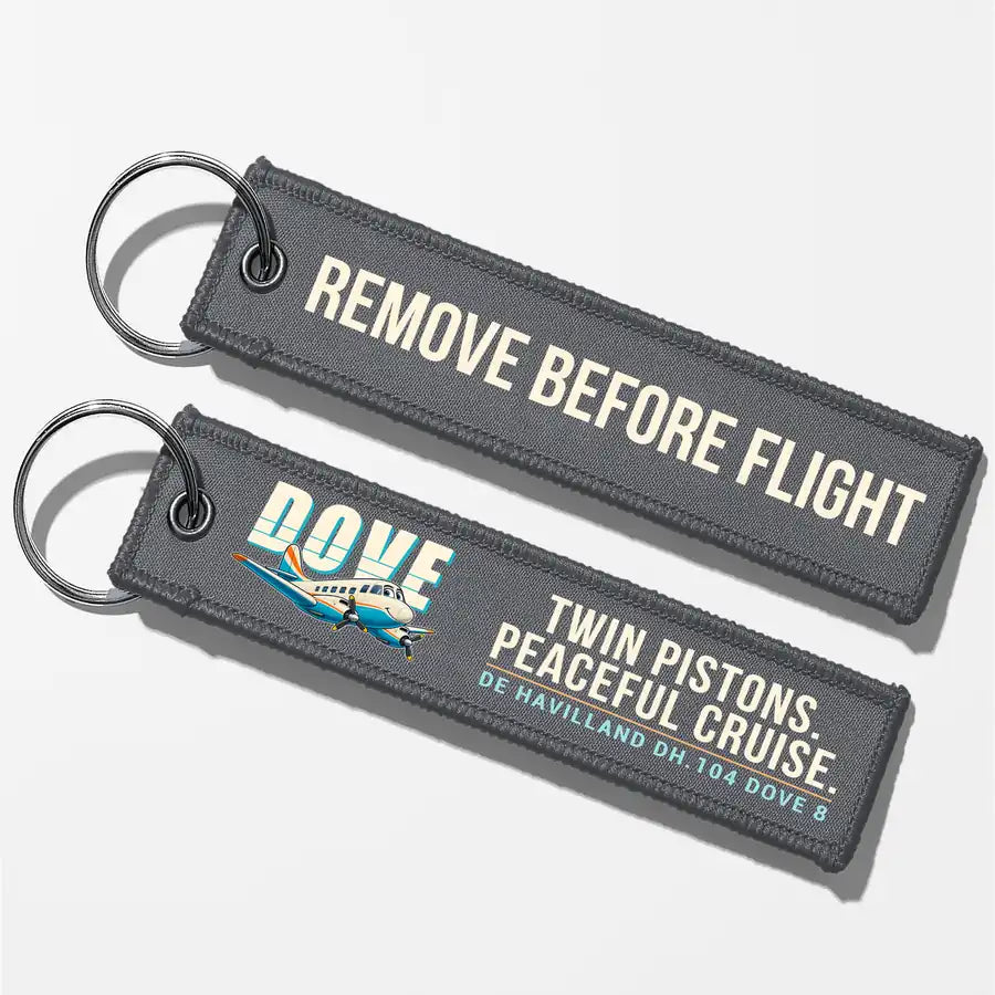de Havilland DH.104 Dove 8 Aviator Key Chains - Gray - Cartoon - Remove Before Flight