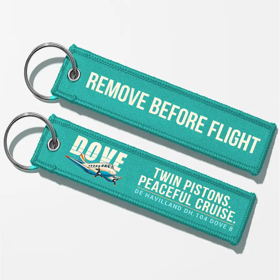 de Havilland DH.104 Dove 8 Aviator Key Chains - Turquoise - Cartoon - Remove Before Flight