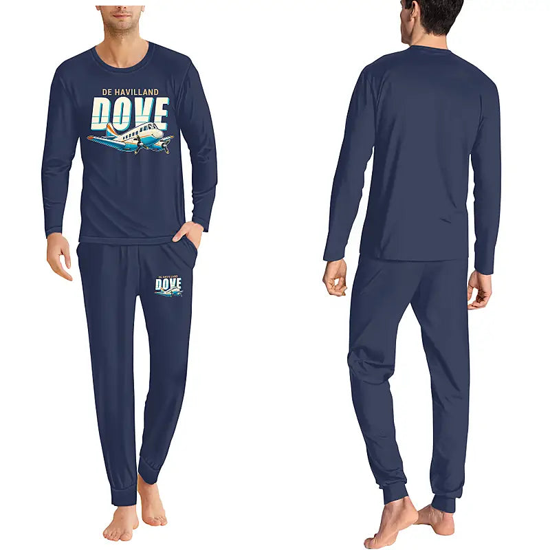 de Havilland DH.104 Dove 8 - Men Pajamas - Cartoon Chest - Navy Blue