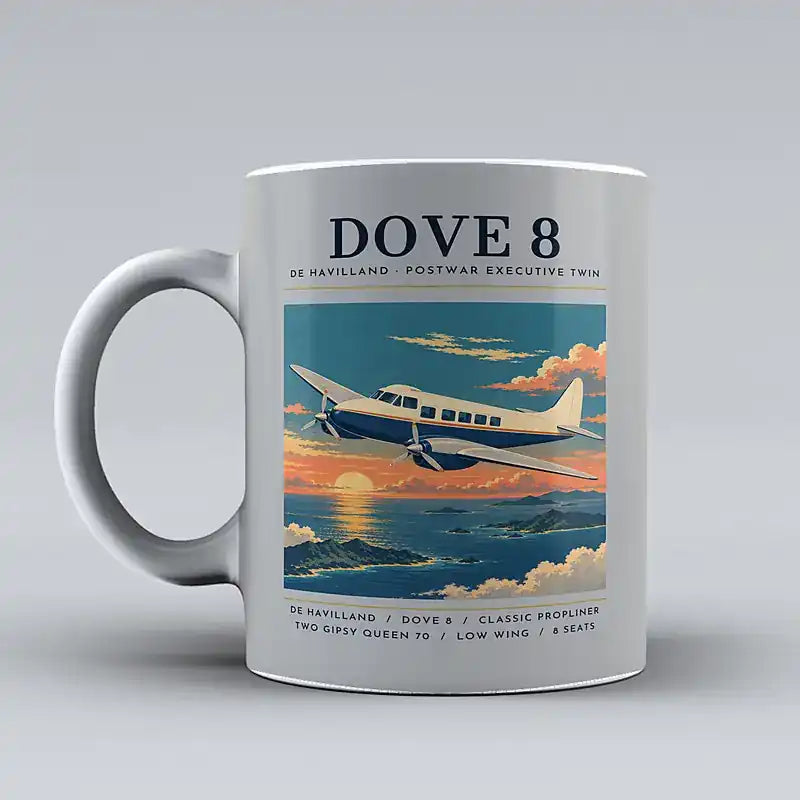 de Havilland DH.104 Dove 8 - Poster - Mug - Light Gray