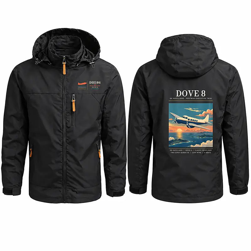 de Havilland DH.104 Dove 8 Stylish Jackets - Hooded Windbreaker - Poster - Black