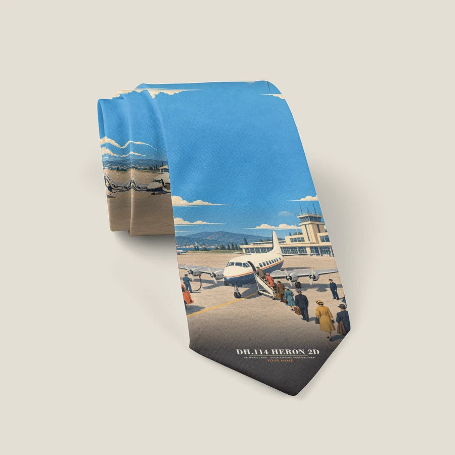 de Havilland DH.114 Heron 2D - 3D + Name - Tie - Full Print