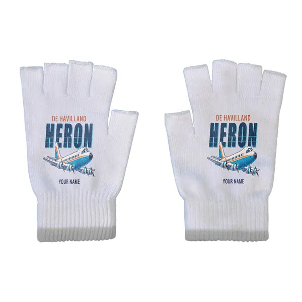 de Havilland DH.114 Heron 2D - Gloves - Cut - Cartoon + Name - Light Gray