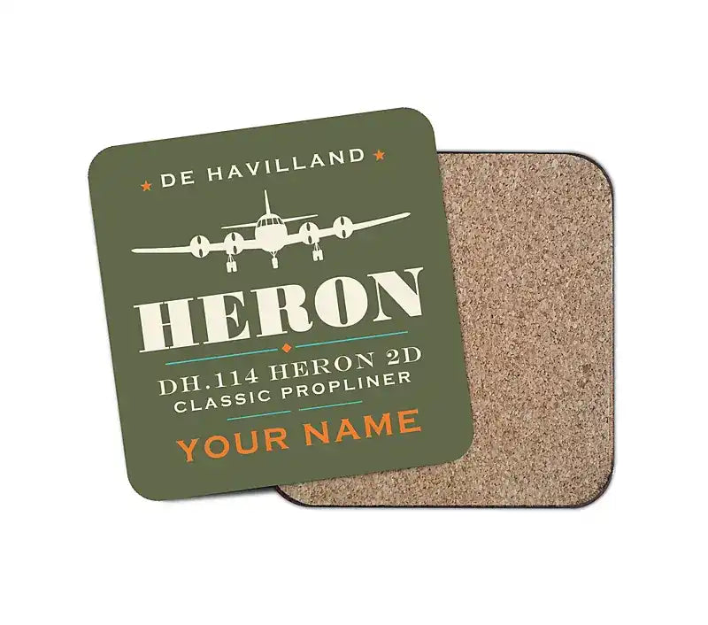 de Havilland DH.114 Heron 2D - Heritage + Name - Coaster - Green Army