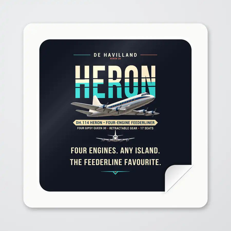 de Havilland DH.114 Heron 2D - Original - Square Sticker - Peel