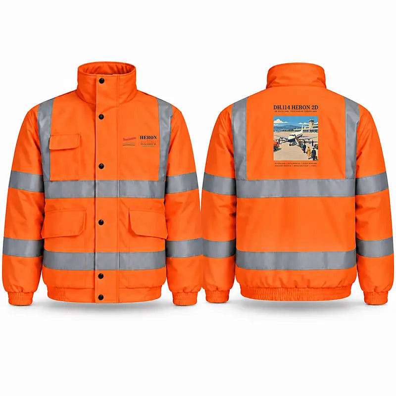 de Havilland DH.114 Heron 2D Reflective Winter Jackets - Poster - Orange