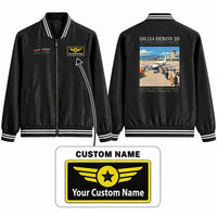 Thumbnail for de Havilland DH.114 Heron 2D Stylish Jackets - Baseball Collar - Poster + Name - Black