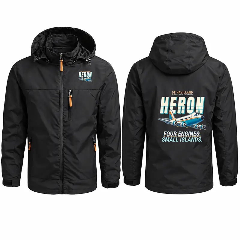 de Havilland DH.114 Heron 2D Stylish Jackets - Hooded Windbreaker - Cartoon - Black