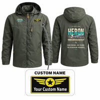 Thumbnail for de Havilland DH.114 Heron 2D Stylish Jackets - Hooded Windbreaker - Original + Name - Olive Green