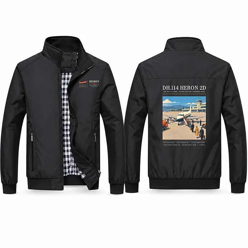 de Havilland DH.114 Heron 2D Stylish Jackets - Stand Collar - Poster - Black