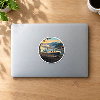 Thumbnail for de Havilland DH.82 Tiger Moth - 3D + Name - Circle Sticker - MacBook