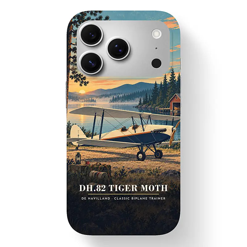 de Havilland DH.82 Tiger Moth - 3D + Title - MagSafe iPhone 17 Pro - Black