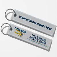 Thumbnail for de Havilland DH.82 Tiger Moth Aviator Key Chains - Light Gray - Cartoon - Personalized