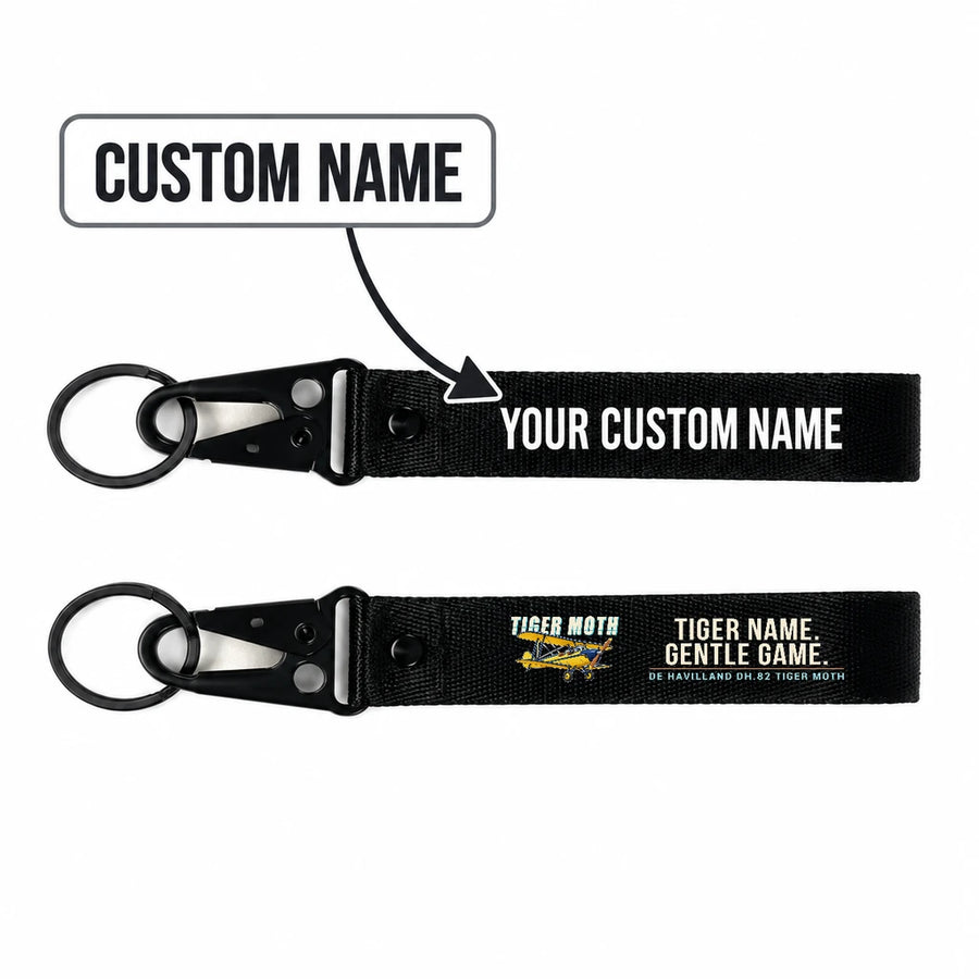 de Havilland DH.82 Tiger Moth Hawk-Shaped Key Chains - Black - Cartoon - Personalized