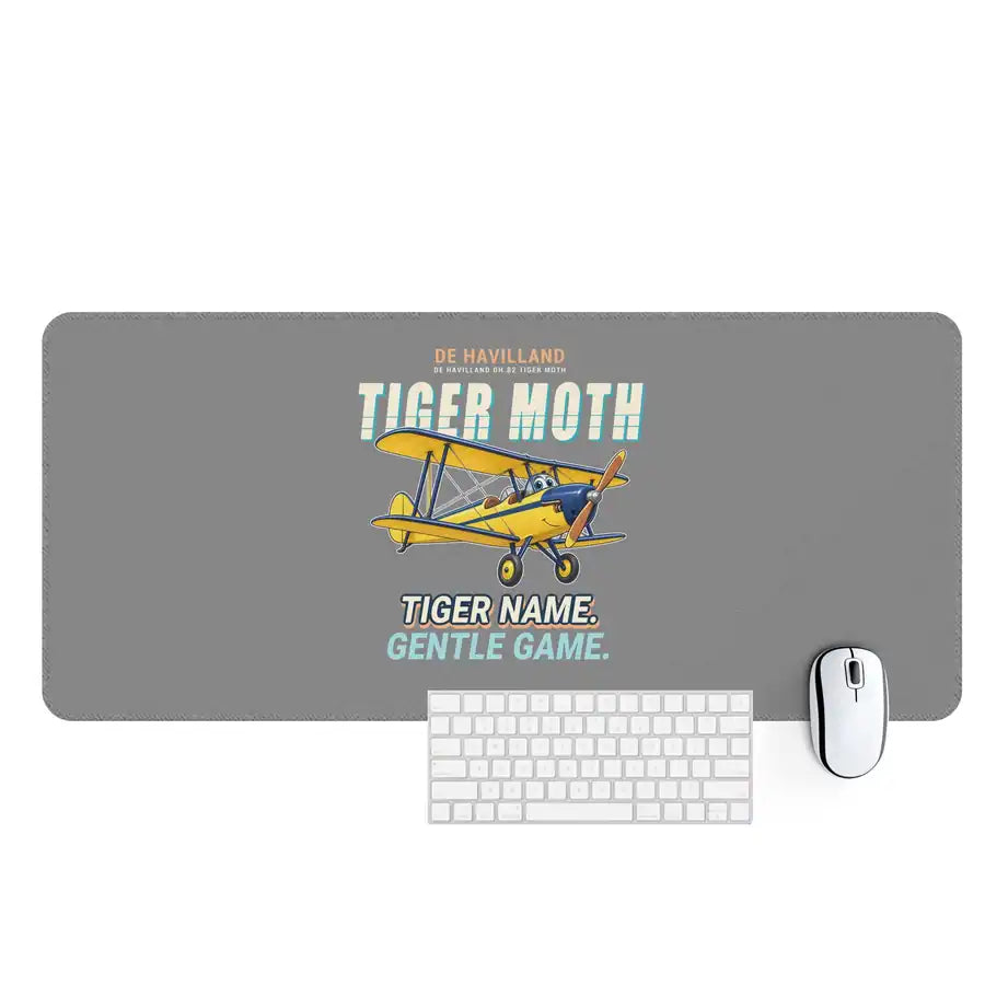 de Havilland DH.82 Tiger Moth - Cartoon - Desk Mat - Gray