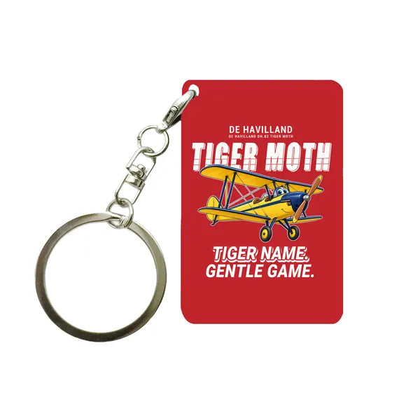 de Havilland DH.82 Tiger Moth - Cartoon - Key Chain - Red