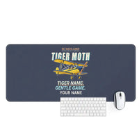 Thumbnail for de Havilland DH.82 Tiger Moth - Cartoon + Name - Desk Mat - Navy Blue