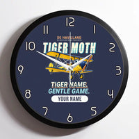 Thumbnail for de Havilland DH.82 Tiger Moth - Cartoon + Name - Framed - Navy Blue