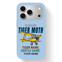 Thumbnail for de Havilland DH.82 Tiger Moth - Cartoon + Name - MagSafe iPhone 17 Pro - Light Blue