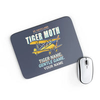 Thumbnail for de Havilland DH.82 Tiger Moth - Cartoon + Name - Mouse Pad - Navy Blue