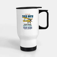 Thumbnail for de Havilland DH.82 Tiger Moth - Cartoon + Name - Stainless Steel with Holder - White
