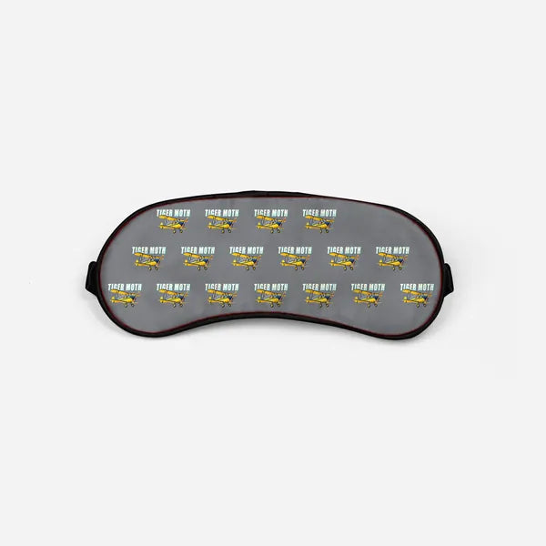 de Havilland DH.82 Tiger Moth - Cartoon Pattern - Sleep Mask - Gray